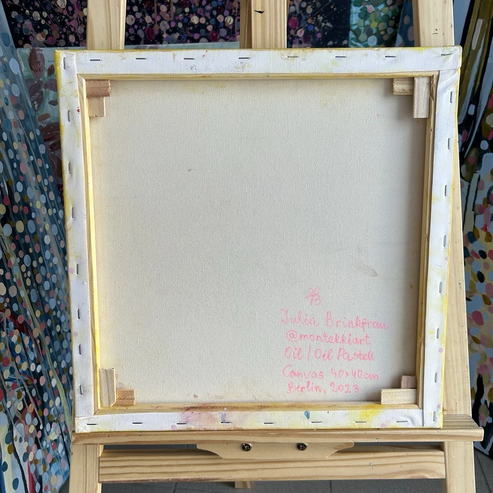 ORIGINAL Porträt Gemälde Frau Abstrakt lebendiger Portrait Modern HANDGEMALT - Bild 3 von 4