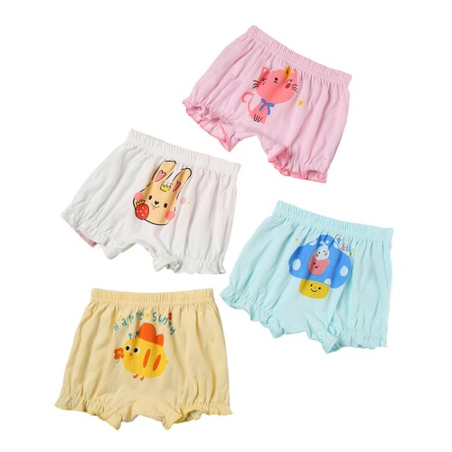 Copripannolini Bambina Stampa Plaid Pantaloncini Casual Confezione 4 Carini Bloomers Set - Foto 26 di 110