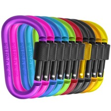 Locking Carabiner Clip, 3 Inch D Ring Clips Spring Snap Key Chain Hook Screw ...
