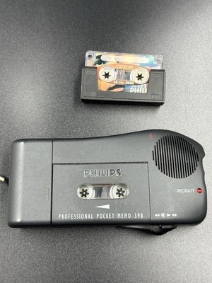Phillips Professional Pocket Memo 398 Mini Cassette Voice Recorder, FUNKTIONIERT