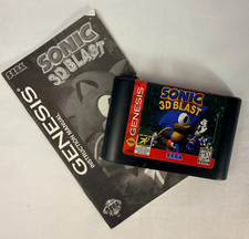 Sonic 3D Blast Sega Genesis Cartridge + Manual Tested Working Authentic
