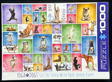 Yoga Dogs by Eurographics Jigsaw PUZZLE Puppy 1000 Piece Made in USA New Sealed