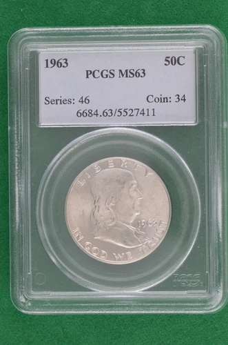 1963 (p) 50C Franklin Half Dollar MS63 PCGS