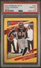 2021 Panini Donruss Optic Gold Prizm /10 Chad Johnson #137 PSA 10 GEM POP 2