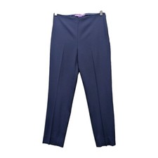Ralph Lauren Wool Pant Purple Label Women 6 High Waist Navy Tapered Ankle Luxury
