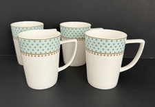 Tazzine da caffè Tiffany By Ciroa fascia turchese bianco 4 1/4" fuori produzione set di 4