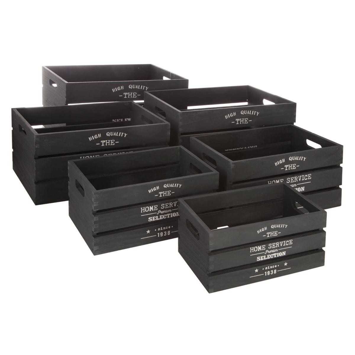 Caisses cagettes Facto bois charbon 40cm pour cacher le désordre chez soi