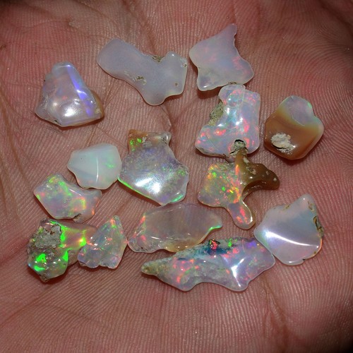 14 Pcs Natural Ethiopian Opal Rough Lot Top Grade Play Of Colors Loose Gemstones - Picture 7 of 9