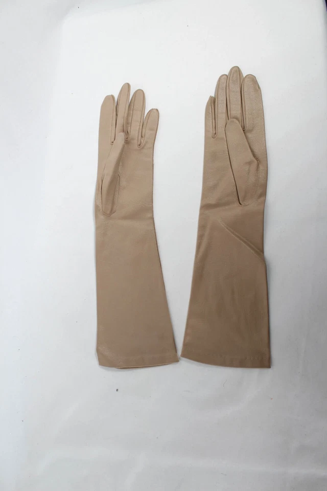 Guantes de noche vintage de los años 50 y 60 color topo desnudo - talla 6 XS SM inspirados en Pinup Foto 2 de 4