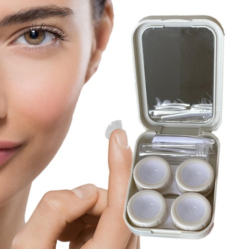 Mini Contact Lens Case Travel Contact Lens Storage Holder Container w/ Mirror - Picture 10 of 16
