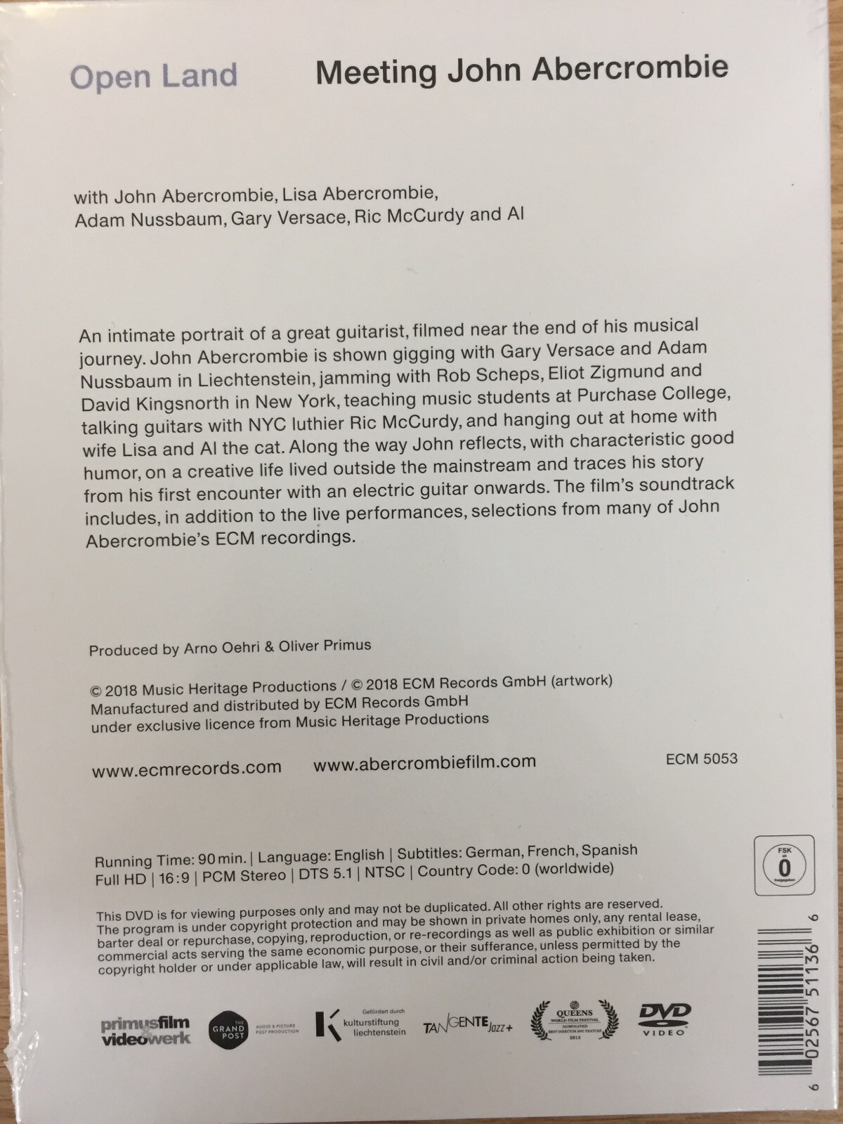 JOHN ABERCROMBIE Open Land Meeting John Abercrombie DVD 2018 ECM