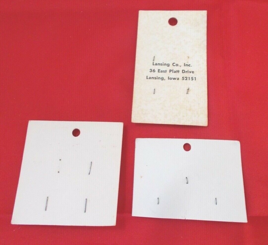 Vintage 3 Lansing Cards,9 Buttons, 6-2 Hole Flat & 3 Shank Buttons -Black/Brown