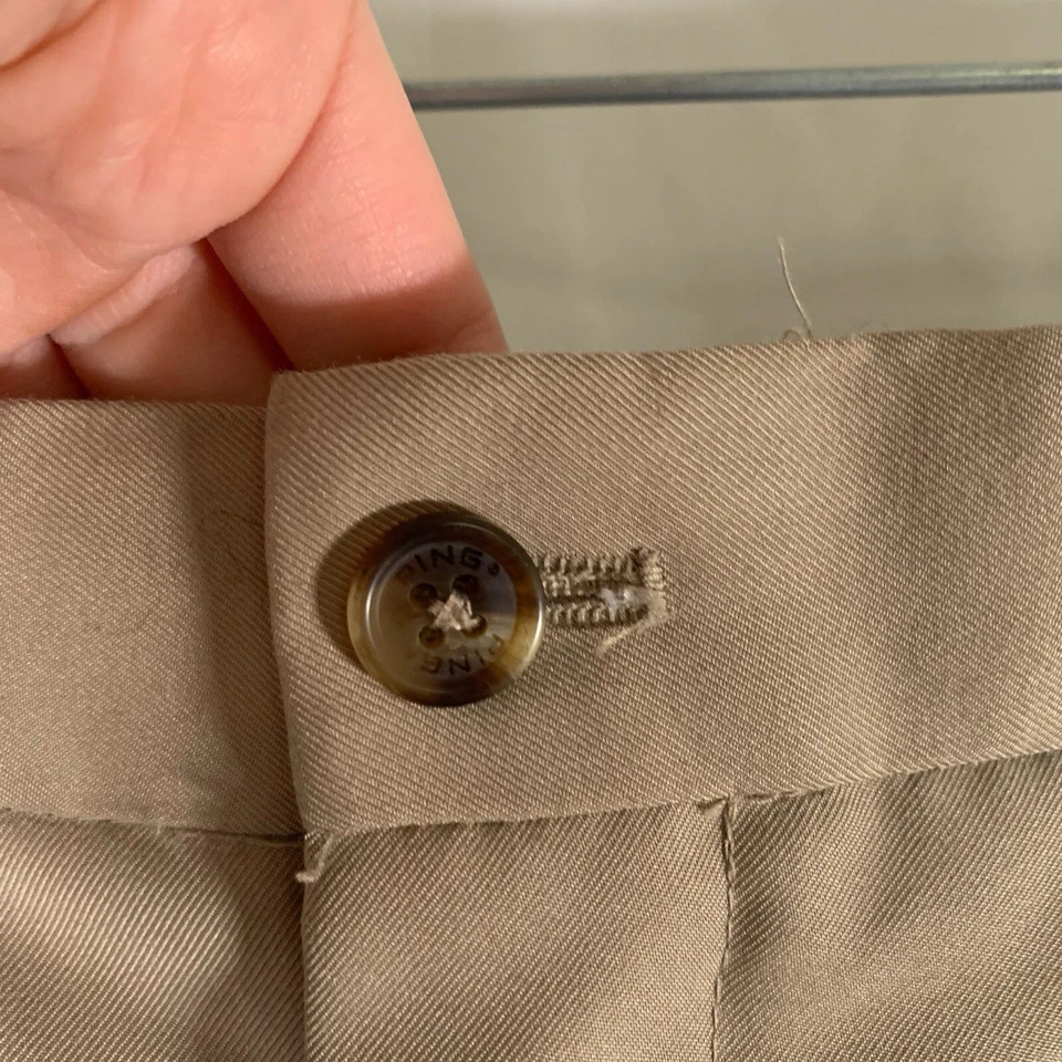 Pantalones Cortos de Golf Ping Para Hombre 36 Caqui Marrón Plisado Poliéster Bolsillos 9" Entrepierna Foto 3 de 4