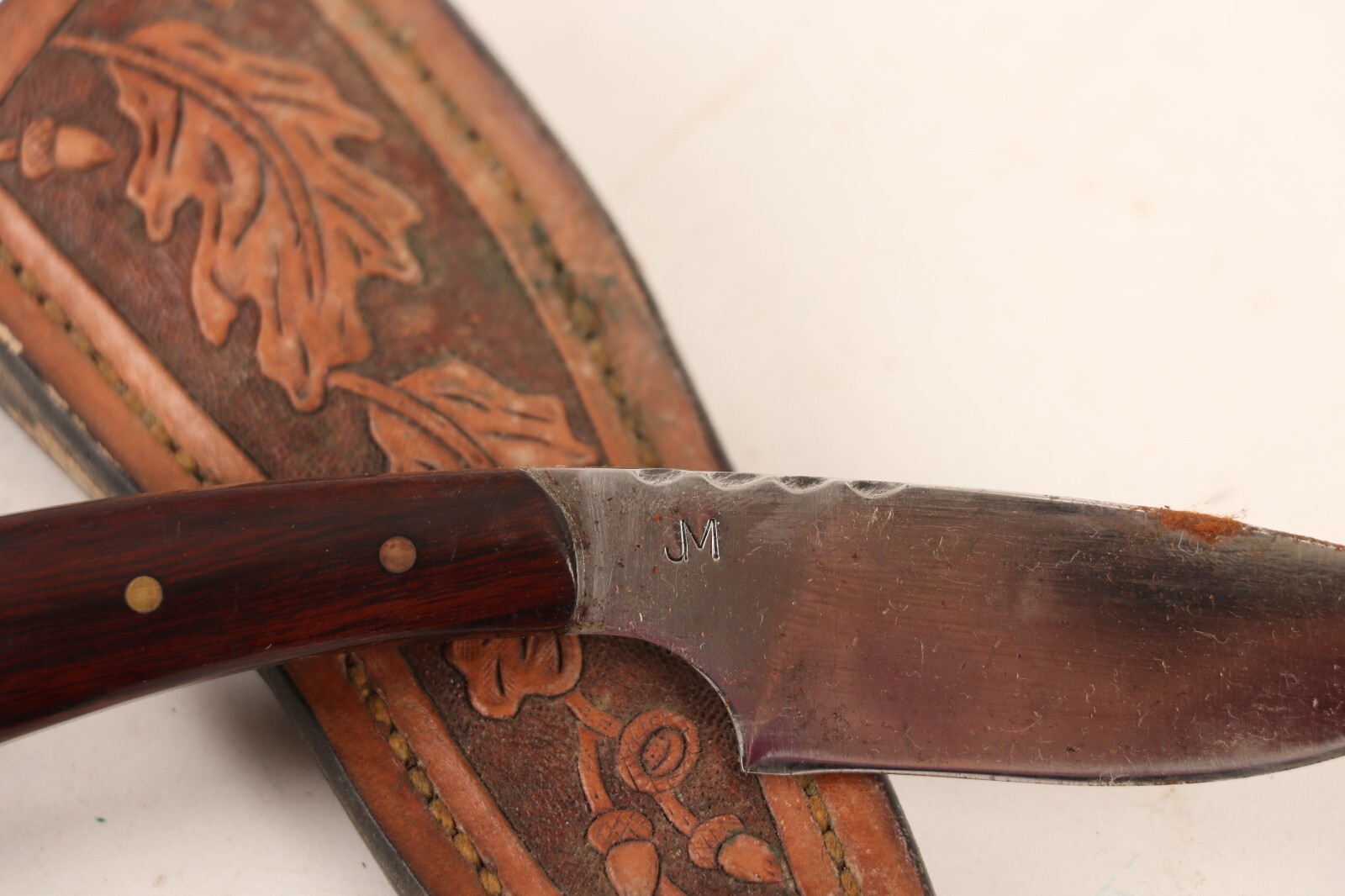 Fixed Blade Trapper Knife Custom Tooled Leather Scabbard eBay