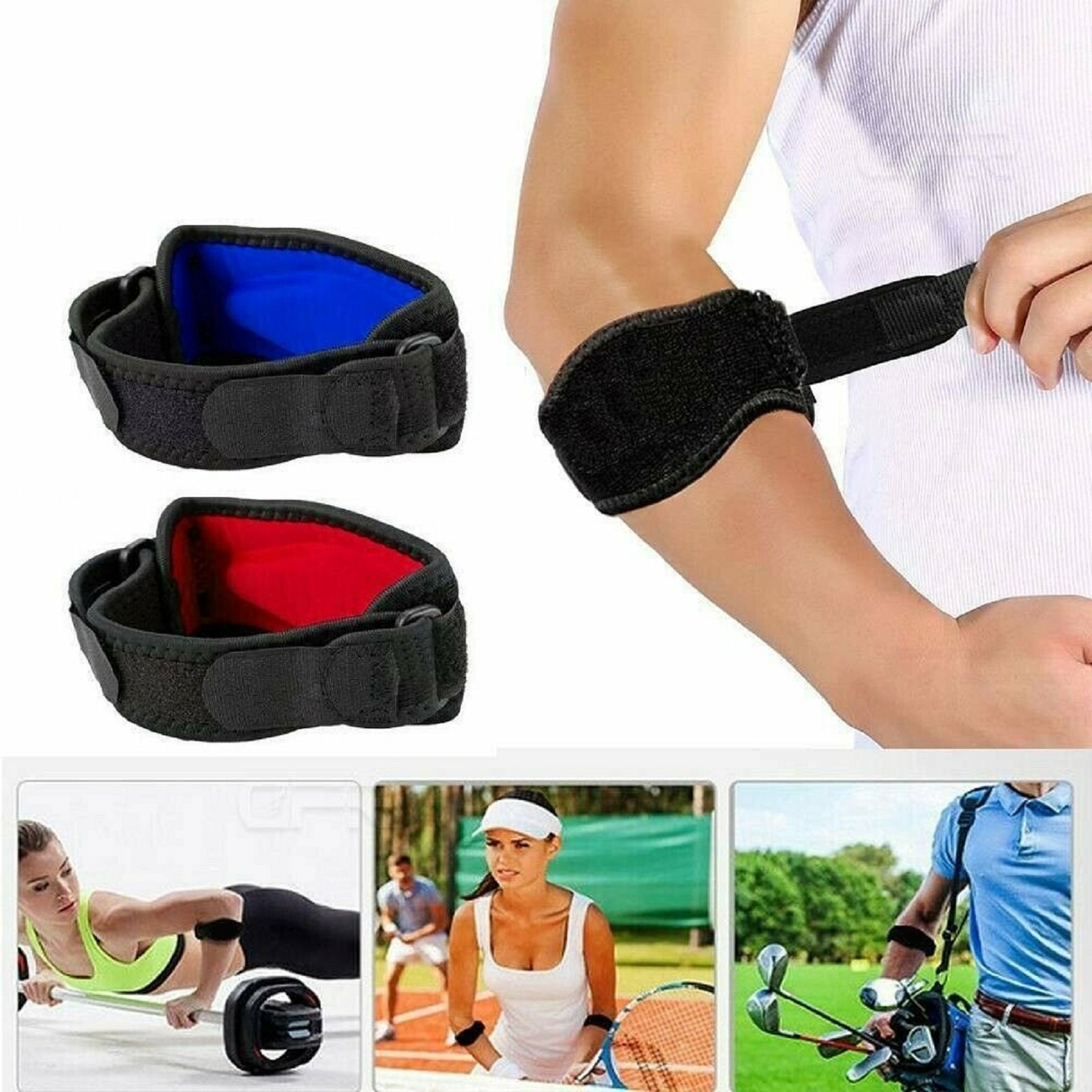 Tennis Elbow Brace Support Arthritis Tendonitis Golfer Arm Joint Pain