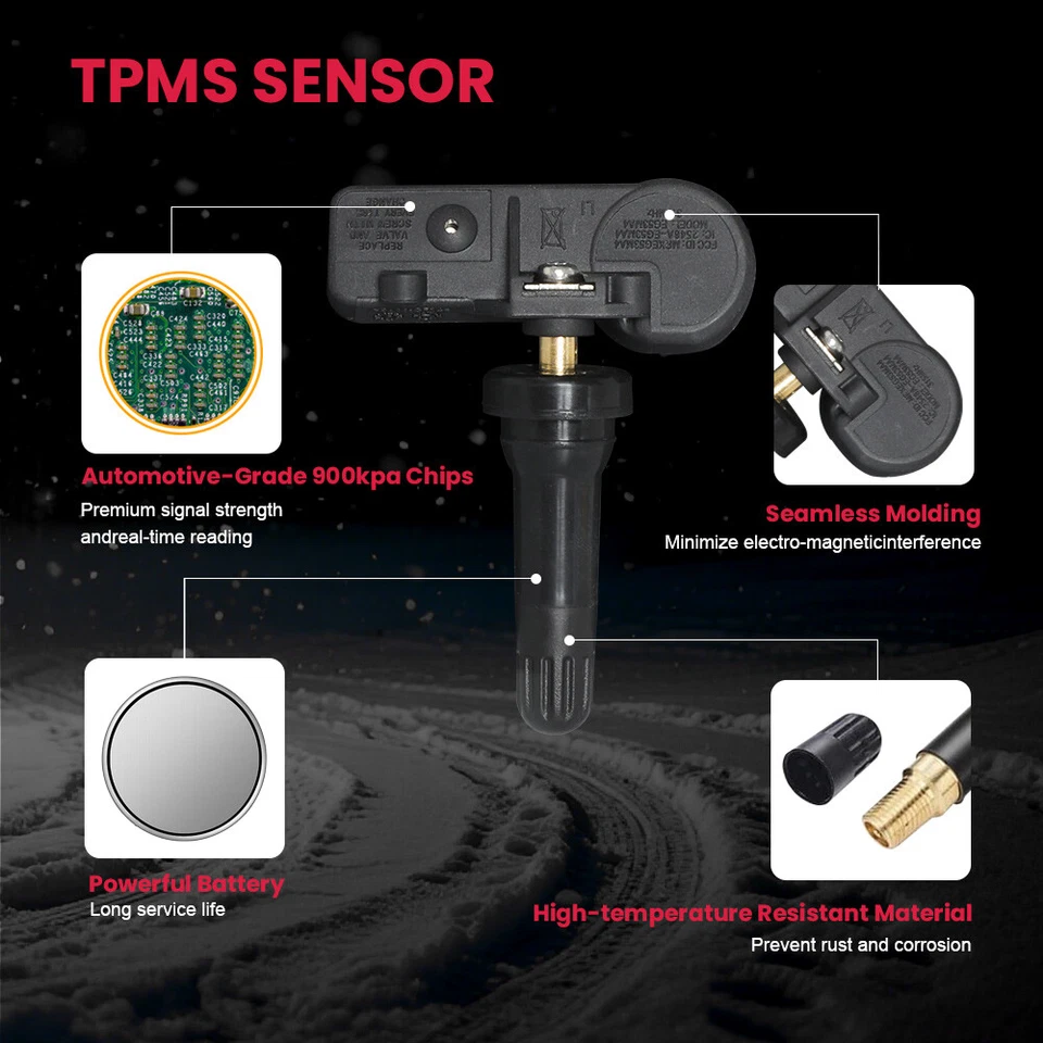 4pcs TPMS Tire Pressure Monitoring Sensor 13586335 For Pontiac G8 2009-2008 - Image 3 of 4