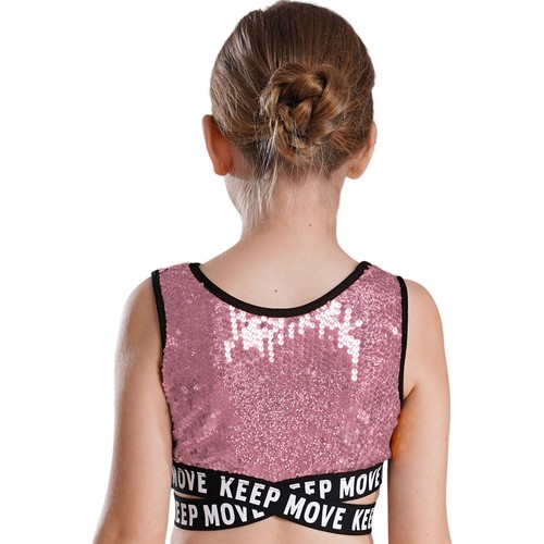Kids Girl's Vests Tank Crop Top Modern Blouse Rave Tops Round Neck Vest School - Picture 41 of 81