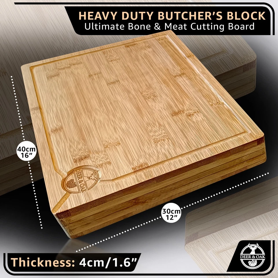 Butchers Block Chopping Board Premium Large Wooden Thick Wood Cutting Board UK - Image 3 of 4