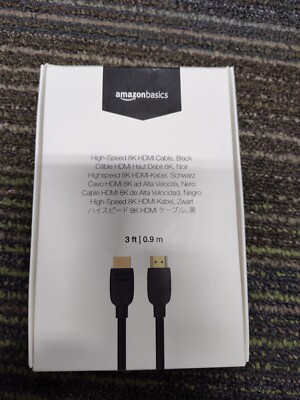Amazon Basics High-Speed HDMI Cable (48Gbps, 8K/60Hz ) - 3 Feet, Black $9 each