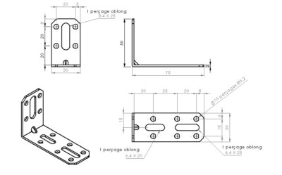 Lot De 100 équerres Acier Galvanisé 50x50x30mm – Fabrication Française – Fixation Solide