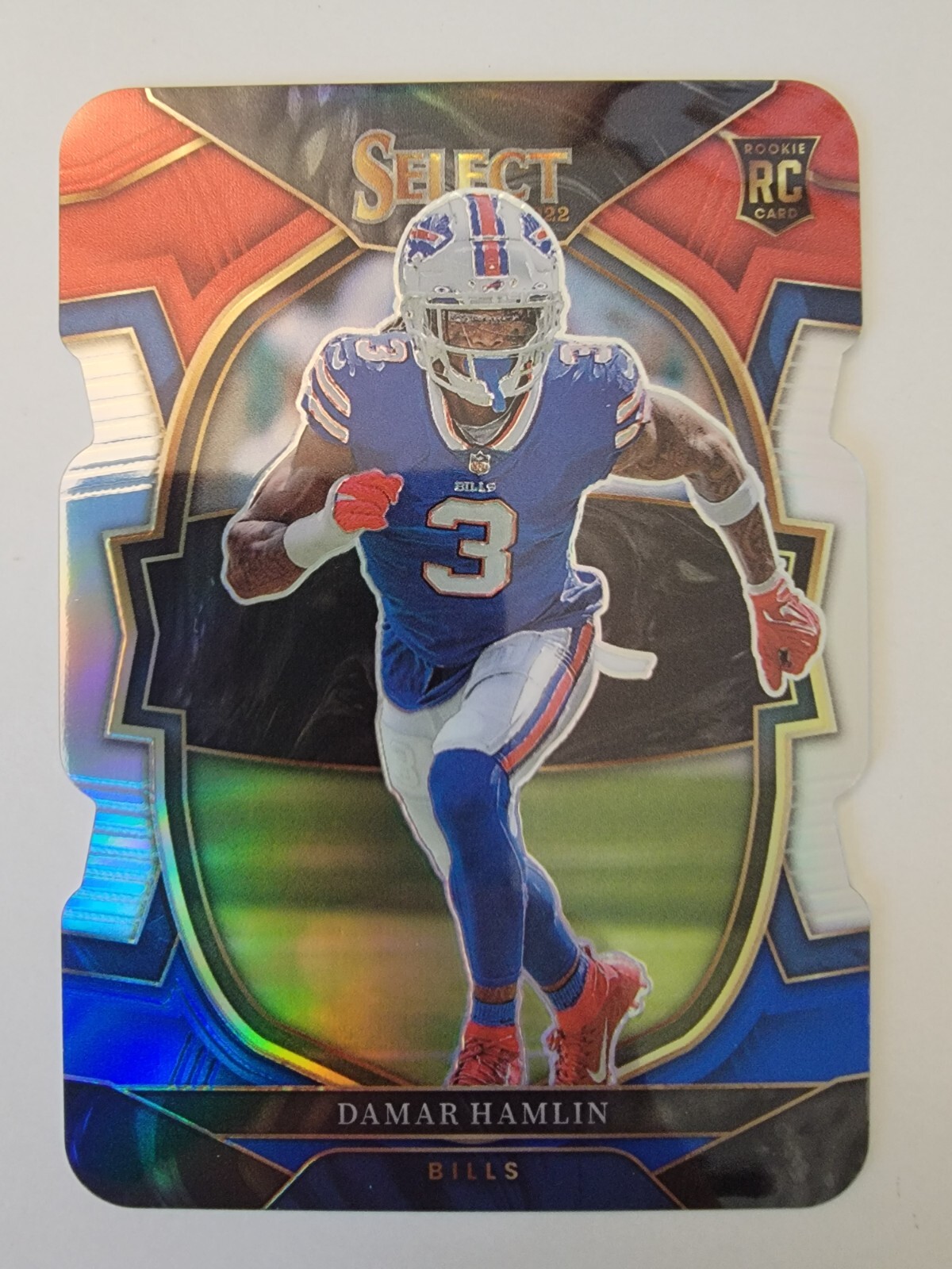 2022 Panini Select - Concourse Red & Blue Prizm Die-Cut #100 Damar Hamlin
