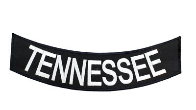 Tennessee White on Black Iron on Bottom Rocker Large Patch for Jacket ...