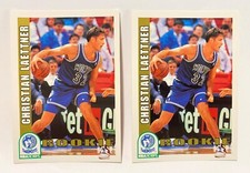 1992-93 NBA Hoops Christian Laettner Rookie Card 2 Pieces T-Wolves #421. rookie card picture