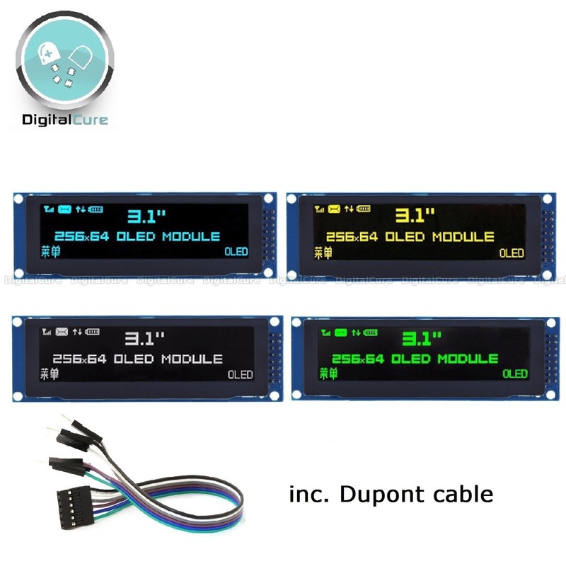 Large OLED Display 3.12" Inch SPI LCD 256x64 Graphics SSD1322 Tested - Arduino