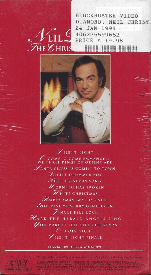 NEIL DIAMOND JOHNNY MATHIS Christmas Special HomeForChristmas VHS Read ...