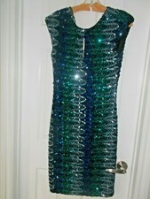 Gorgeous Women's Dress Blue Size 9/10 Sequin Made in USA