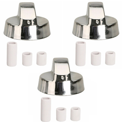 Knopf für Belling E662 E663 E664W Silber Herd Backofen Kochfeld Bedienknopf Schalter x 3
