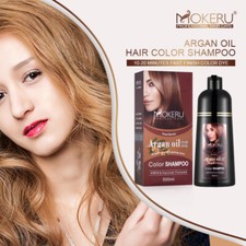 MOKERU Permanent Instant Hair Dye Color Shampoo Argan Oil Hair Coloring 500ml UK