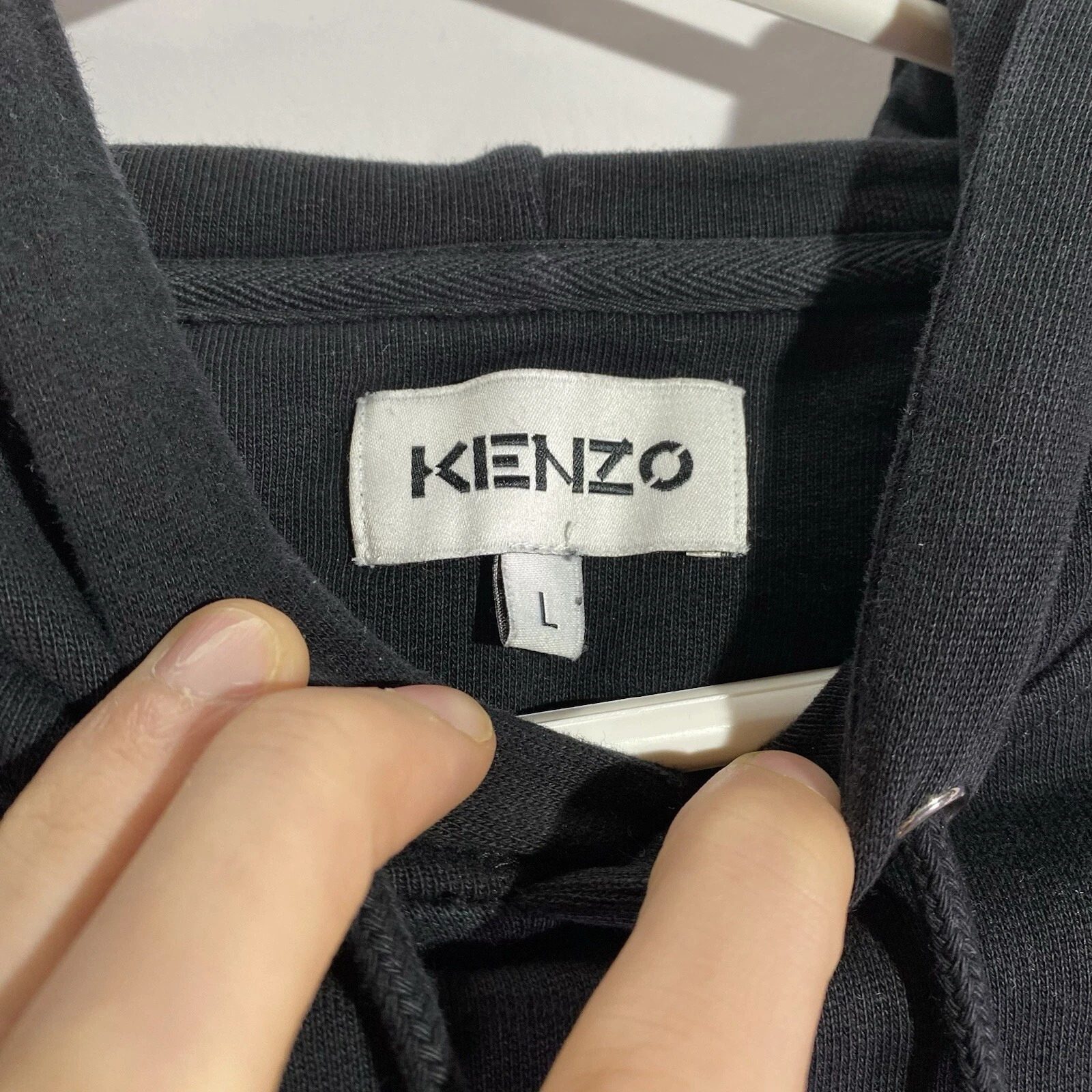 Felpa Kenzo Classic Logo Hoodie Uomo Taglia Large Nera Manica Lunga
