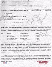 Ken Shamrock Royce Gracie Signed Copy of Art Jimmerson's UFC 1 Contract PSA/DNA