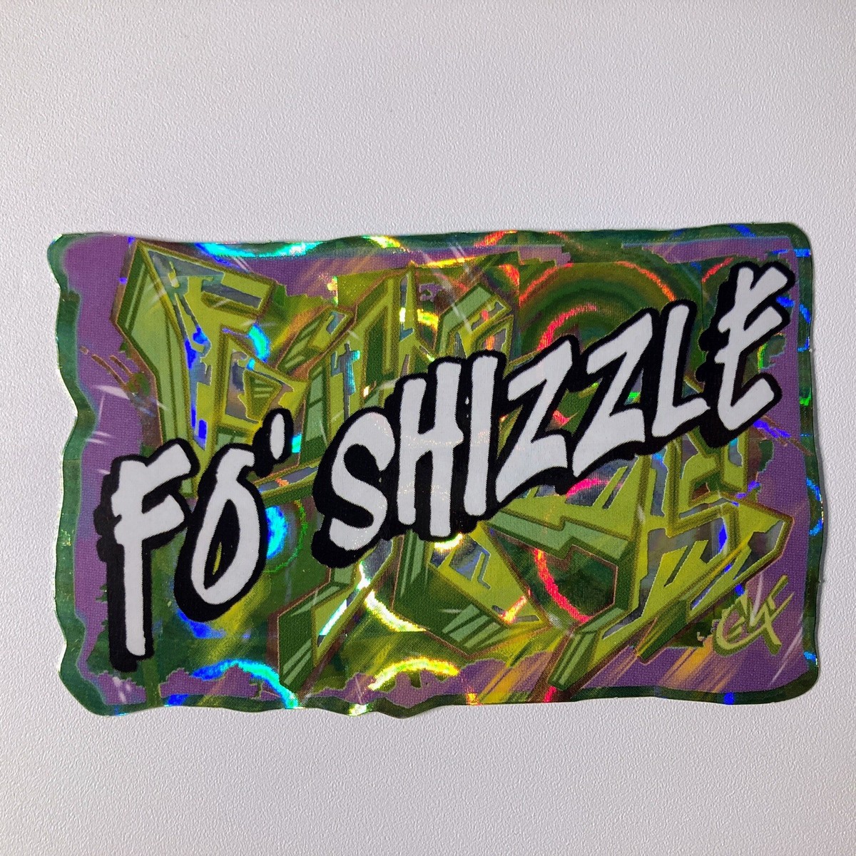 Fo' Shizzle Street Slangs Vending Sticker Yellow Prismatic Decal