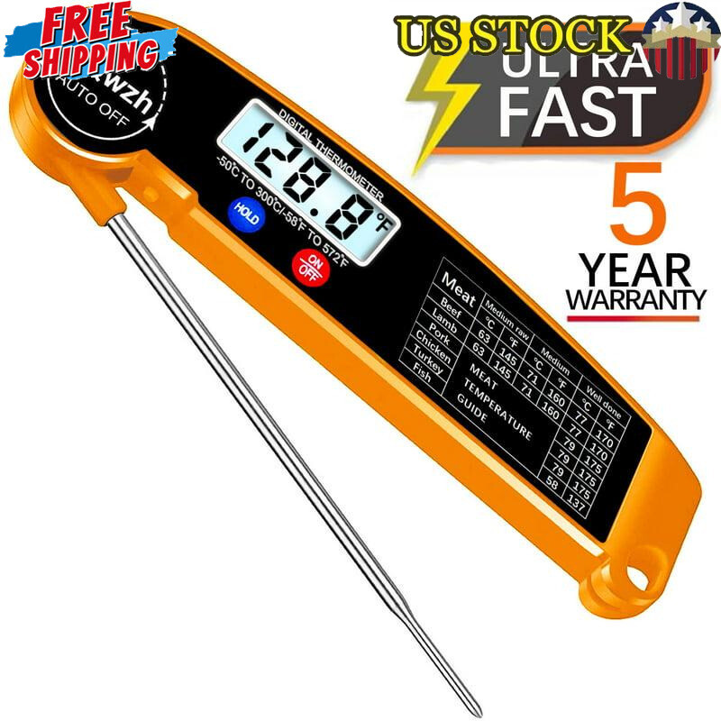 Meat Thermometer Instant Read Food Candy Kitchen BBQ Grill Smoker Coffee Milk-image