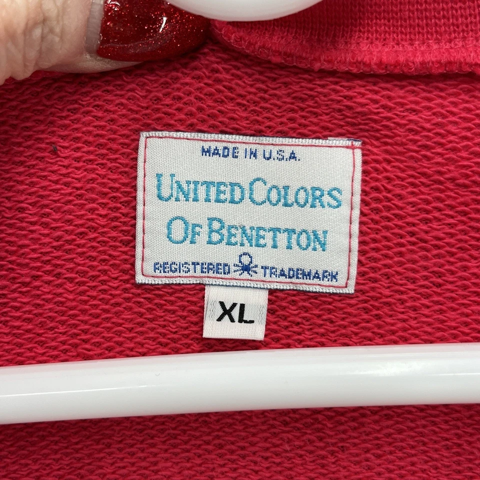 Cárdigan de Colección Años 80 Benetton Suéter Mujer XL Rosa Relajado Cosby Nueva Ola Abotonada Foto 4 de 4