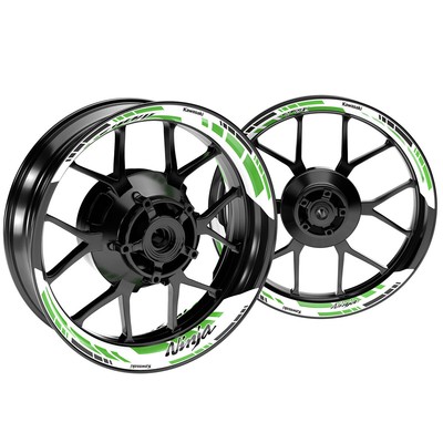 Kawasaki Ninja Felgenaufkleber GRID2 V2 Motorrad Felgenrandaufkleber geteilt