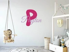 Custom Name and Initial Nursery Baby Boy Wall Decal Vinyl Sticker