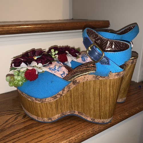 IRREGULAR CHOICE Grapes French Vila Cabernet WHEN PIGS FLY High Heels Sz 7 ❤️tb - Picture 4 of 8