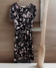 Simply Vera Vera Wang Women Dress Short Sleeve Black Floral Size M RN73277