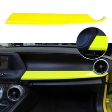 Yellow Co-pilot Dashboard Panel Strip Trim Cover For Chevrolet Camaro 2017+ ABS