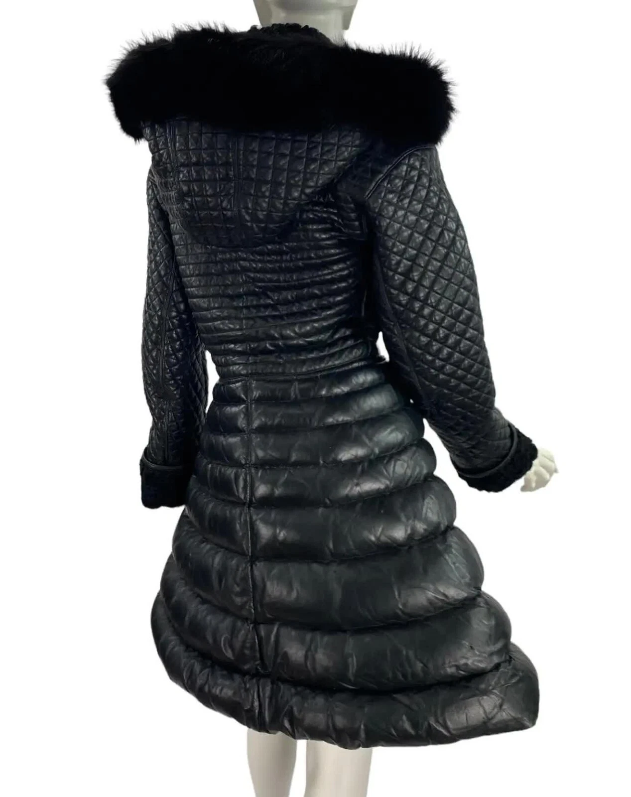 A I 1992 raro piumino vintage Gianni Versace pelle bondage pelle nero