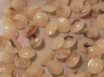 20 Small Italian Shank Buttons Natural Looking Shapes Ivory Marble Color 5/8''