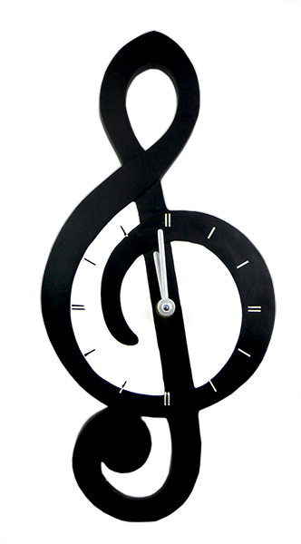 treble clef shaped wall clock piano players music rooms kitchen music clef