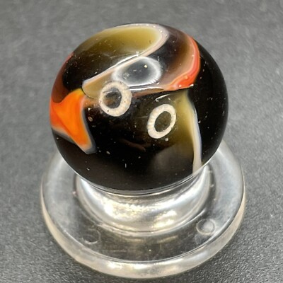Peltier Rainbo Marble Peltier Rare Bronze Clear Base Swirl Vintage