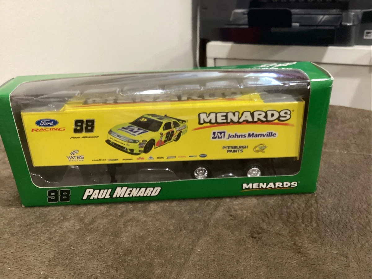 Menards 98 Paul Menard Yellow Racing Semi Truck Trailer eBay