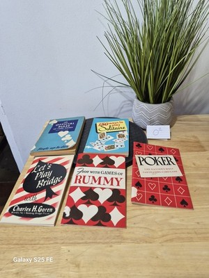 Lot of 5 Vintage Game Poker Rummy Solitaire Card Game Books