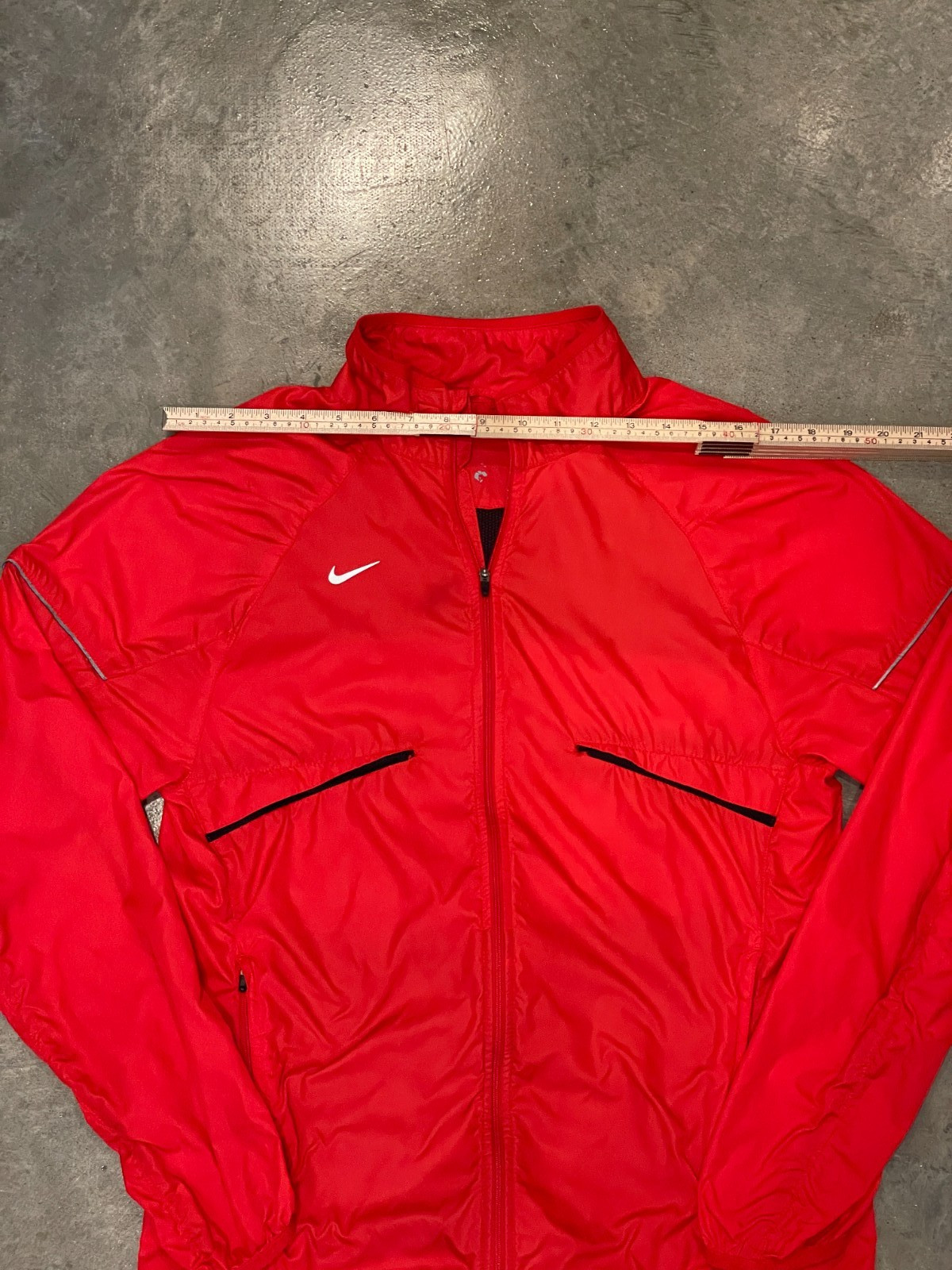 Nike Running Windbreaker Jacket Mens S Neon Red Packable Lightweight Swoosh Logo thumbnail 10