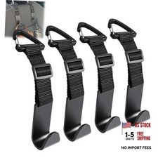 Headrest Hooks for Car Adjustable 4 Pack Vehicle Seat Back Organizer Black